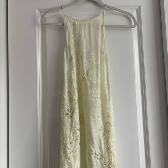 Out From Under Robyn Eyelet Maxi Slip Dress XS Yellow Ethereal Embroidered - Picture 3 of 13
